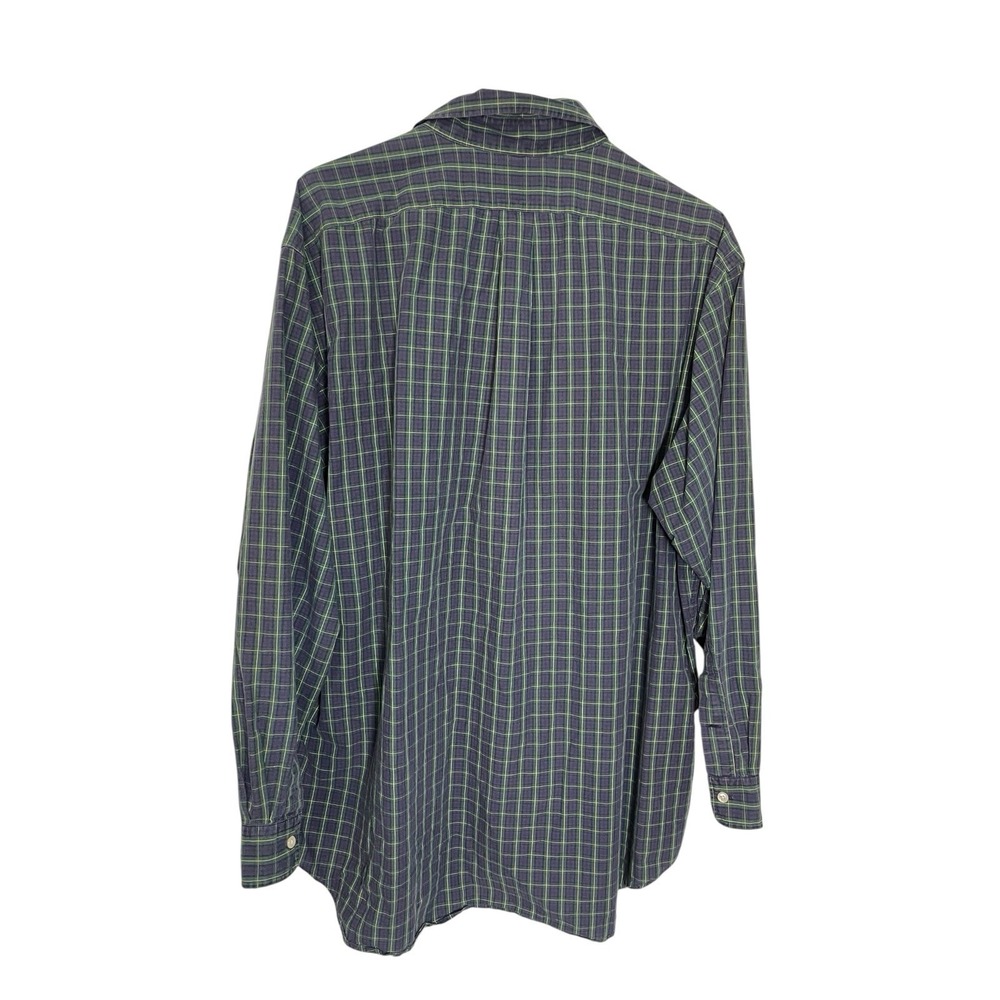 Ralph Lauren 17.5 34/35 Blue/Green Plaid Yarmouth Button Down 100% Cotton Preppy - Picture 3 of 8